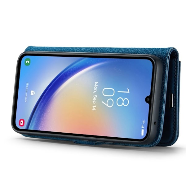 DG.MING Galaxy A34 5G Äkta Läder Plånboksfodral Detachable Magnet Blå