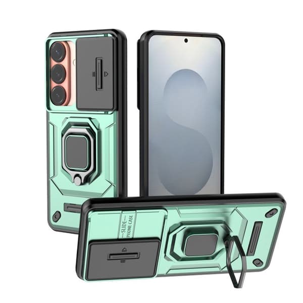 WANLONFENG Mobilskal för Samsung Galaxy S26 Plus Kickstand PC + TPU - Grön
