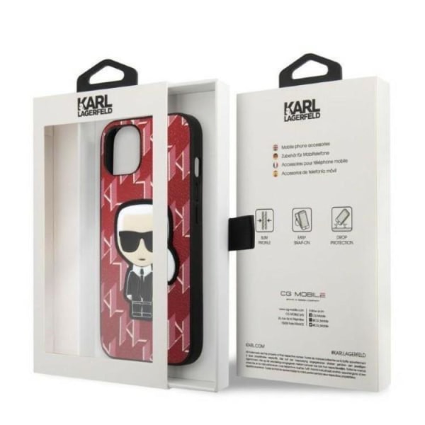 Karl Lagerfeld iPhone 13 Skal Monogram Ikonik Patch - Röd