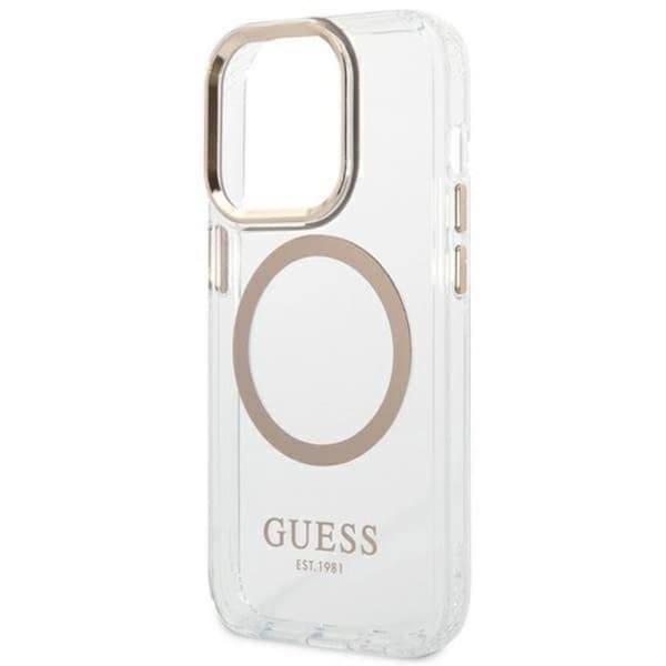 GUESS iPhone 14 Pro Skal Magsafe Metal Outline - Guld Guld
