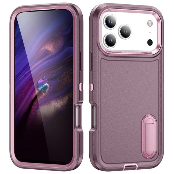 Mobilskal till iPhone 17 Pro Kickstand Silikon - Lila/Rosa Lila
