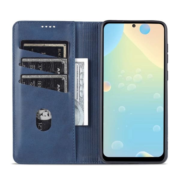 AZNS Samsung Galaxy A73 5G Plånboksfodral Konstläder - Blå