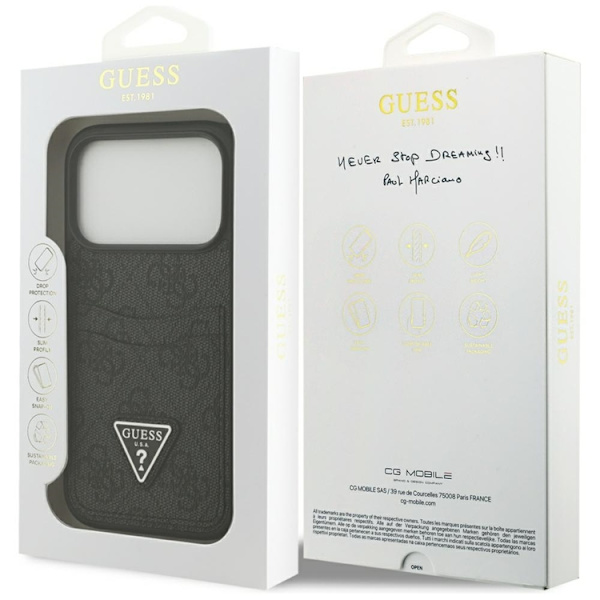 Guess Mobilskal till iPhone 17 Pro 4G Double Card Triangle Svart