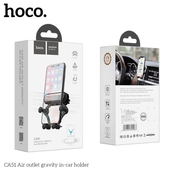 HOCO Mobiiliteline Ilmanpoiston painovoima CA51 Musta