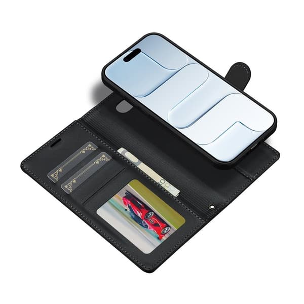 LC.IMEEKE L2 Series iPhone Air Plånboksfodral Konstläder - Svart