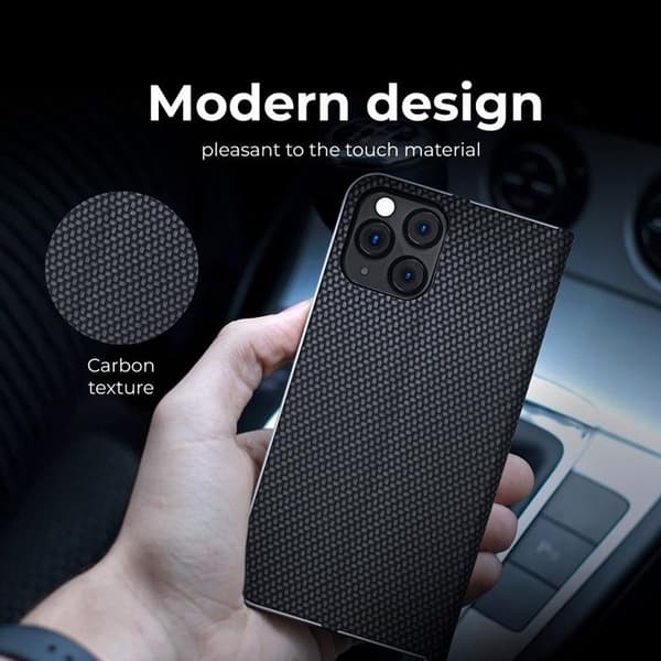 iPhone 16 Pro Max Plånboksfodral Luna Carbon - Svart Svart