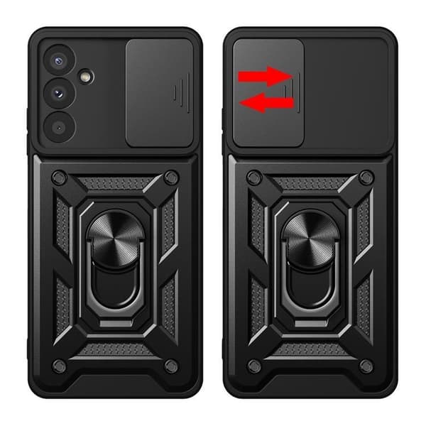 Telefontaske til Galaxy M14 Hybrid Armor Camshield - Sort Black
