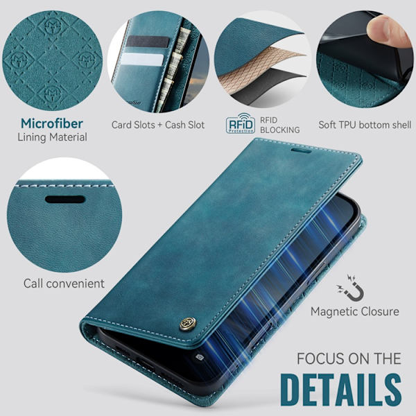 Caseme iPhone 17 Plånboksfodral RFID Blocking 033 Series - Grön Grön