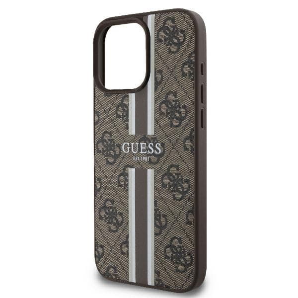 Guess Mobilskal till iPhone 16 Pro Max MagSafe 4G Printed Stripes - Brun Brun