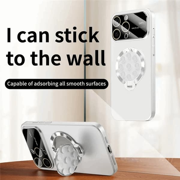 Mobilskal till iPhone 15 Pro Max Magsafe Sugkopphållare Kickstand - Vit Vit