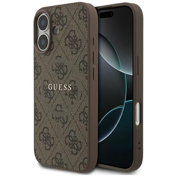 Guess telefontaske til iPhone 17 MagSafe 4G Ring Classic Logo - Brun Brun