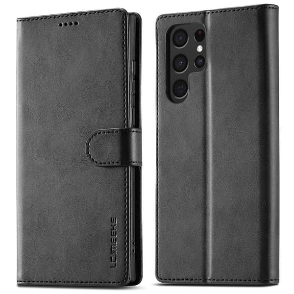 LC.IMEEKE Samsung Galaxy S23 Ultra Plånboksfodral Konstläder - Svart