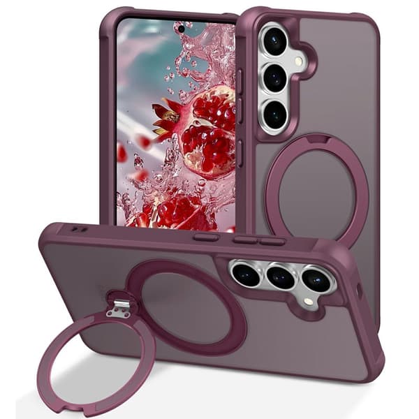 Mobilskal för Samsung Galaxy S26 Plus Magnetiskt Kickstand TPU - Vinröd
