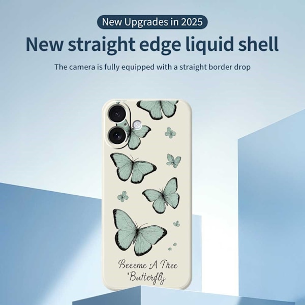 Mobilskal till iPhone 17 Grön Butterfly Pattern TPU - Beige Beige