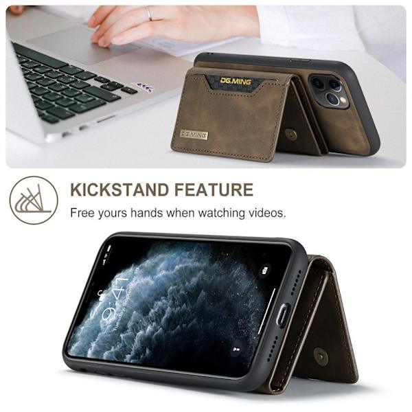 DG.MING M2 Series Anti-Fall Wallet Mobilskal för iPhone 11 Pro - Brun