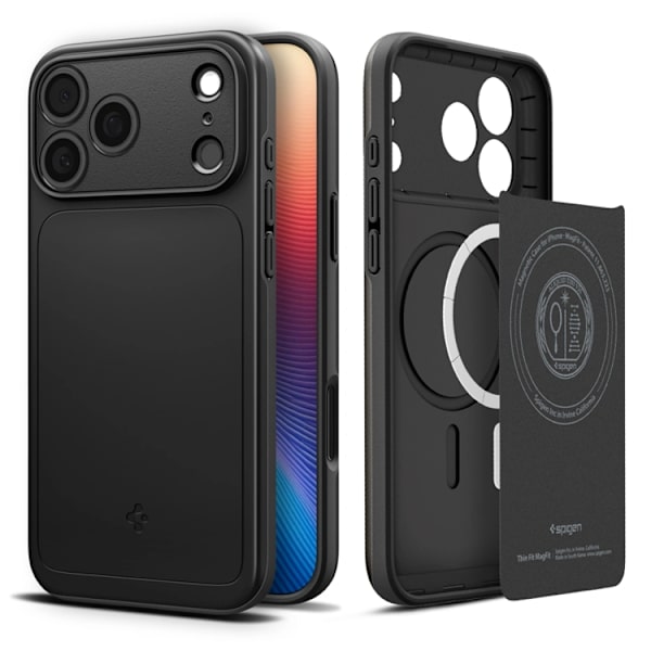 Spigen telefontaske til iPhone 17 Pro Max Magsafe Thin Fit - Sort