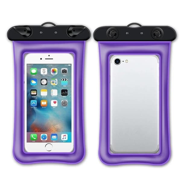 Vattentät Mobilfodral max 7.2" med Snöre - Lila Lila