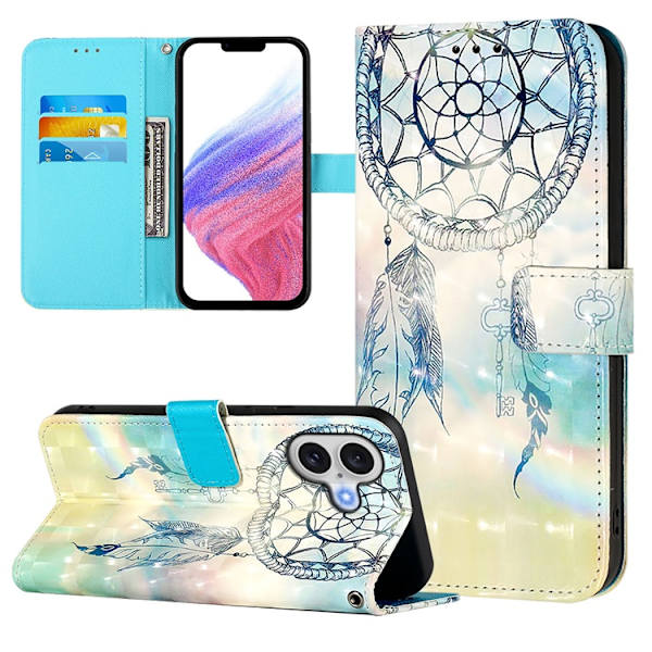 iPhone 17 Plånboksfodral Printing Pattern Med Strap Flerfärgad