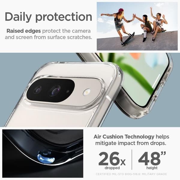 Spigen Mobilskal till Google Pixel 9/9 Pro Ultra Hybrid - Crystal Clear Transparent