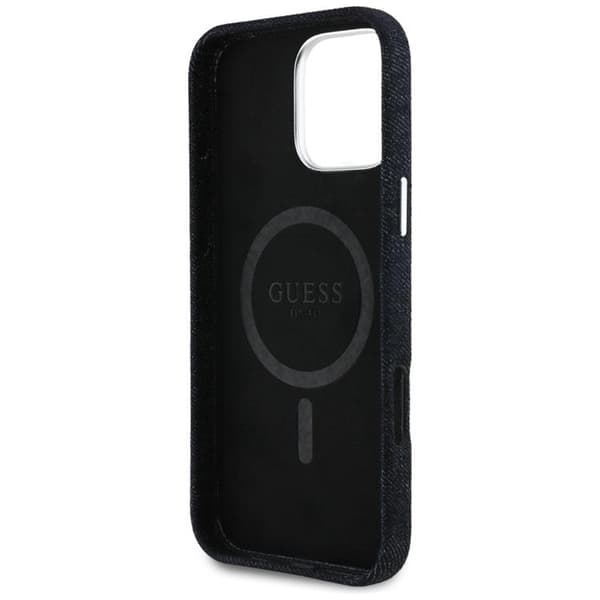 Guess telefontaske til iPhone 16 Pro Max MagSafe Denim Triangle Svart