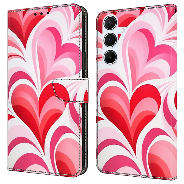 Galaxy A17 5G Konstläder Plånboksfodral Pattern Printing - Love Rosa