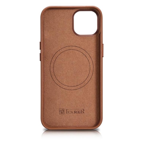iCarer iPhone 14 Plus Skal Äkta Läder MagSafe Compatible - Brun