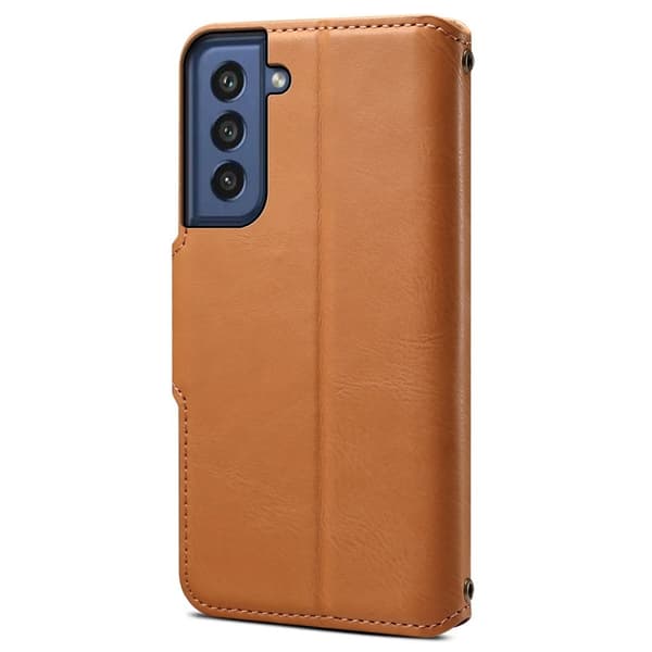 DENIOR Samsung Galaxy S21 FE 5G Plånboksfodral Konstläder Khaki