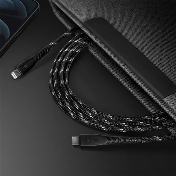 Energea USB-C–Lightning-kaapeli 1,5 m MFI Nyloflex C94 – Valkoinen Vit