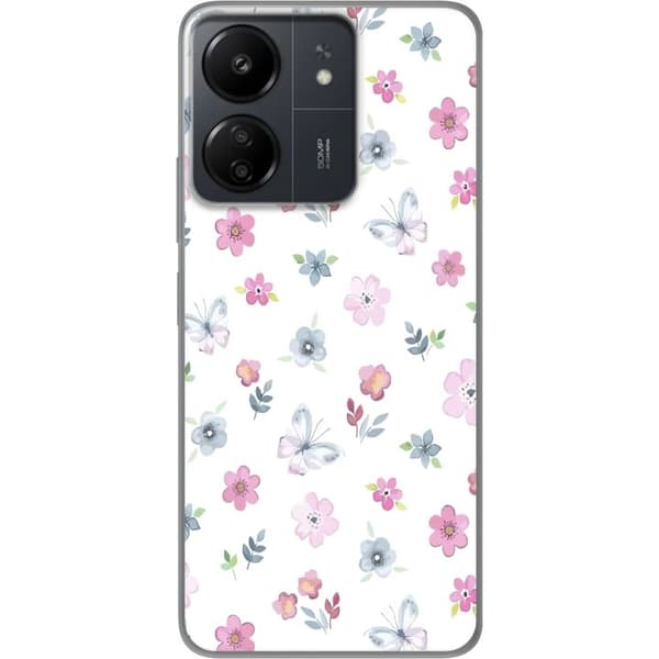 Mobilcover til Xiaomi Redmi 13C med Blomster og sommerfugle