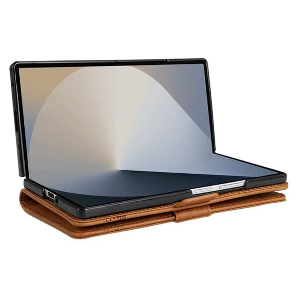 AZNS Samsung Galaxy Z Fold7 Plånboksfodral Konstläder - Brun