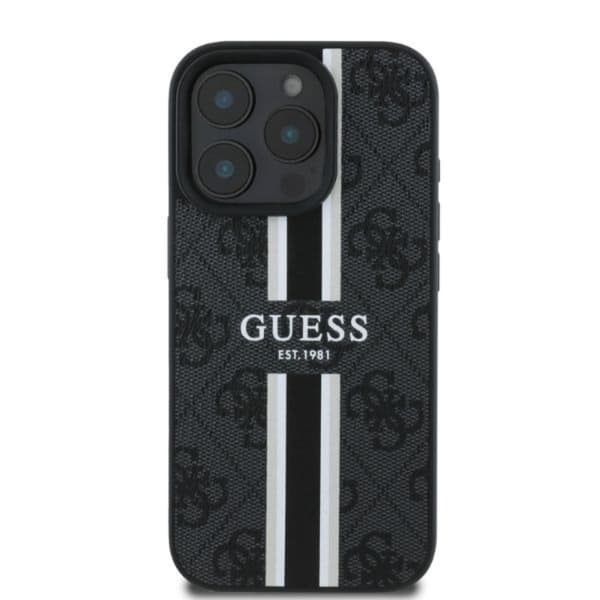 Guess Mobilskal till iPhone 16 Pro Max Magsafe 4G Printed Stripes Svart