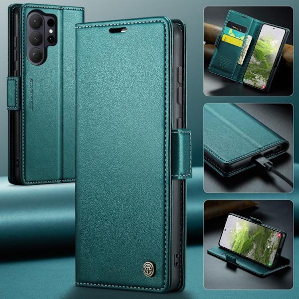 CASEME Galaxy S26 Ultra Plånboksfodral RFID Blocking Grön