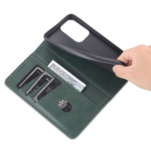 AZNS Samsung Galaxy A73 5G Plånboksfodral Konstläder - Grön