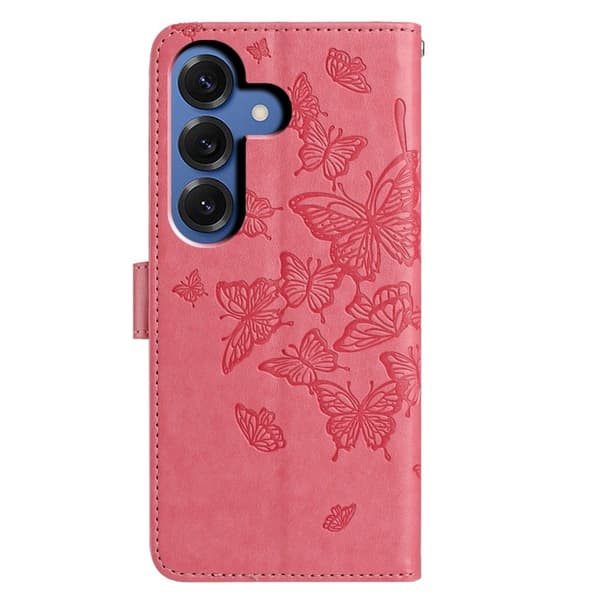 Samsung Galaxy S26 Plus Plånboksfodral Flip Konstläder Med Rem - Rosa