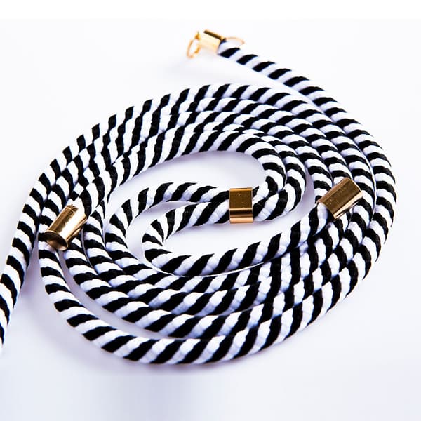 Boom Halsbandsrem Rope - White Stripes Vit