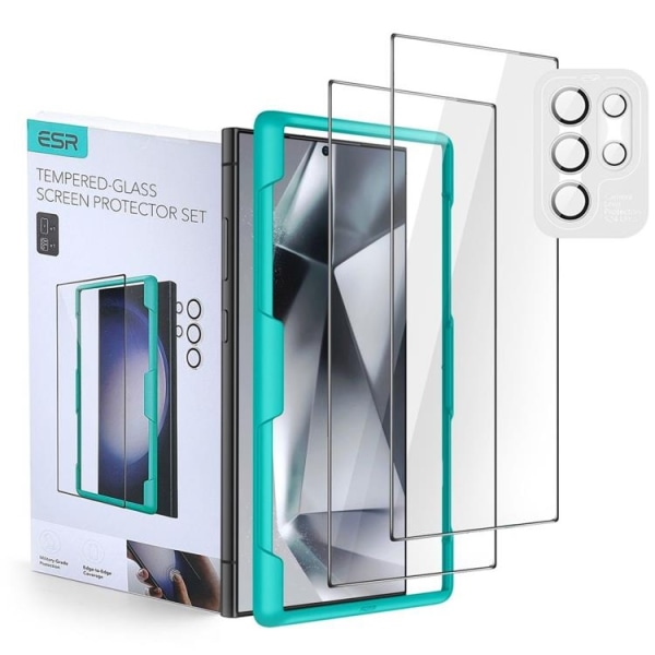 [2-Pack] ESR Galaxy S24 Ultra Härdat glas Skärmskydd Set