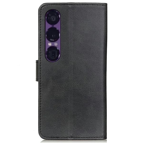 Sony Xperia 1 VII Plånboksfodral Cowhide Konstläder - Svart