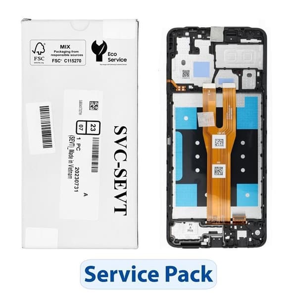 SAMSUNG A06 Skärm med LCD-display A065 ServicePack - Svart Svart