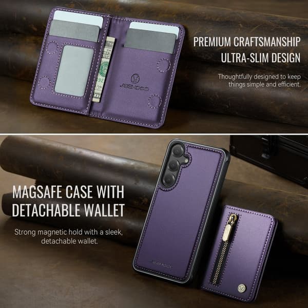 JEEHOOD Plånboksfodral för Samsung Galaxy S26 Plus Magnetiskt Kickstand - Lila