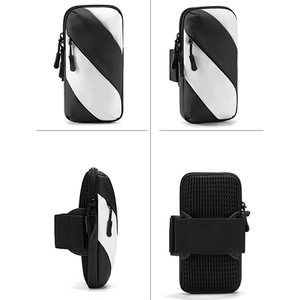 Universalt Sportarmband Vattenresistent Stripes - Vit/Svart