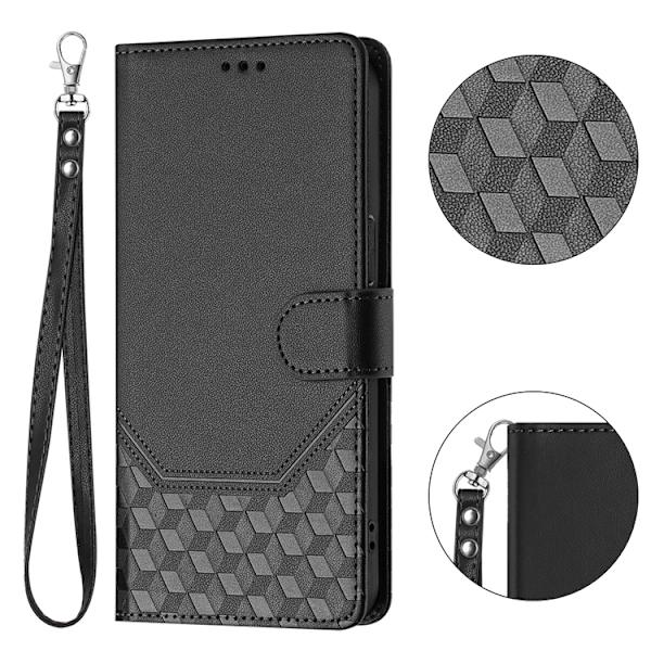 Nothing Phone (3a) Pro Plånboksfodral Imprinted Honeycomb RFID Svart