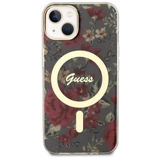 Guess iPhone 14 Plus Mobilskal MagSafe Flower - Grøn/Khaki Grön