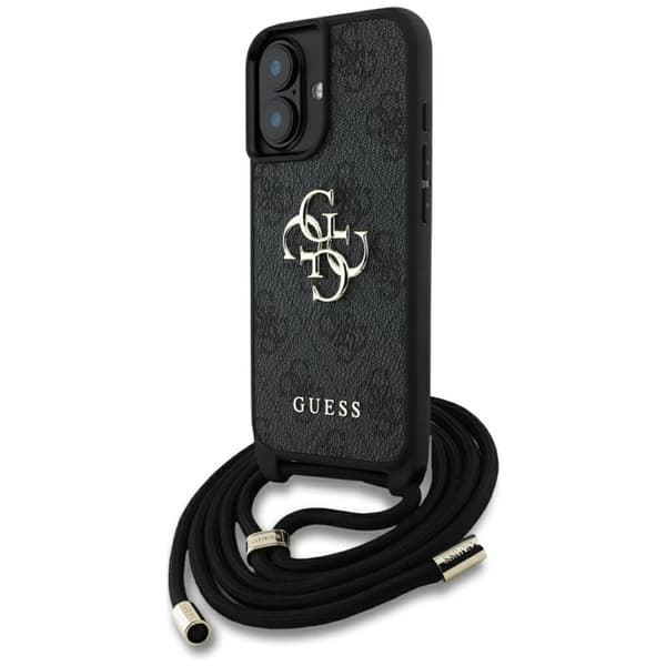 Guess Telefontaske til iPhone 16 Crossbody Stort Logo - Sort Black