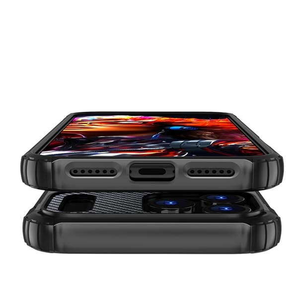 Telefontaske til iPhone 17 Pro Max Hybrid Armor - Sort Svart