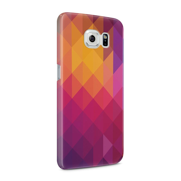 Skal till Samsung Galaxy S6 - Polygon - Gul/Rosa