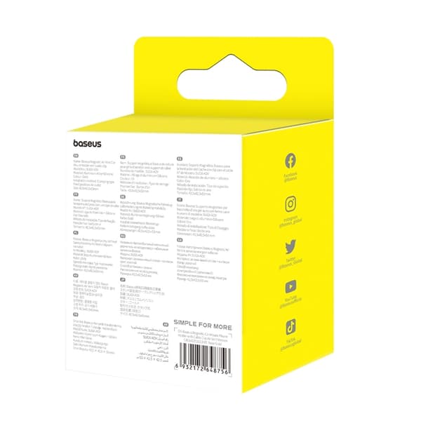 Baseus Magnetisk Bilholder Til Luftventil SUGX-A0V - Sort Black