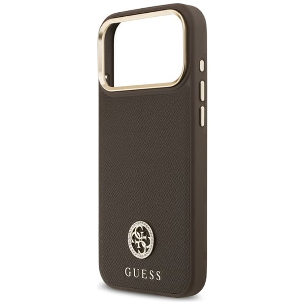 Guess Mobilskal till iPhone 17 Pro Magsafe Grained Strass Logo - Brun Brun