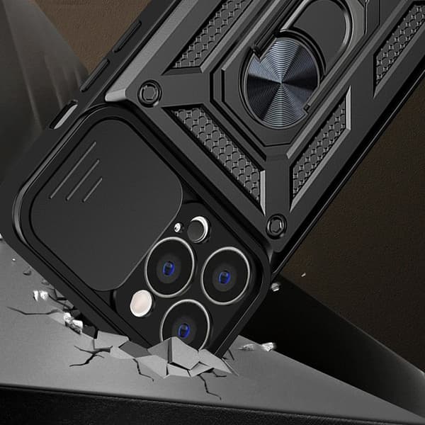 Realme 10 Pro Skal Ringhållare Hybrid Armor Camshield - Svart Svart