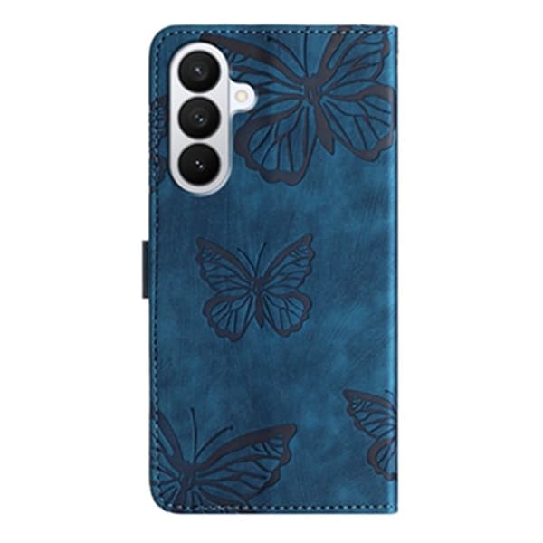 Samsung Galaxy S26 Pro Plånboksfodral Fjärilsmönster Flip Konstläder - Blå