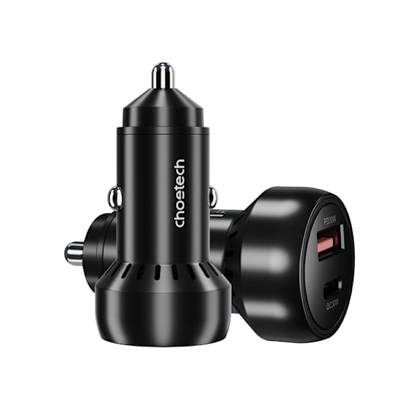Choetech Billaddare 60W USB-C USB-A - Svart Svart